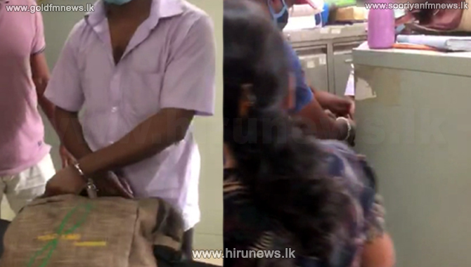 Two workers nabbed selling cannabis at Ratnapura district secretariat (video)