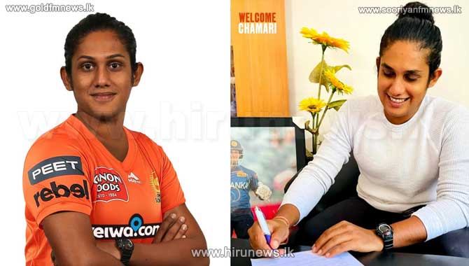 Chamari+wear+orange+for+WBBL
