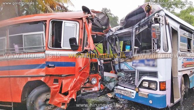 12 injured in head-on collision between two buses on Kandy Road (Video ...