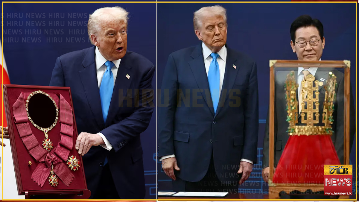 දකුණු කොරියාවේ ඉහළම ගෞරව සම්මානය ට්රම්ප්ට - උසම ඔටුන්නත් තෑගි