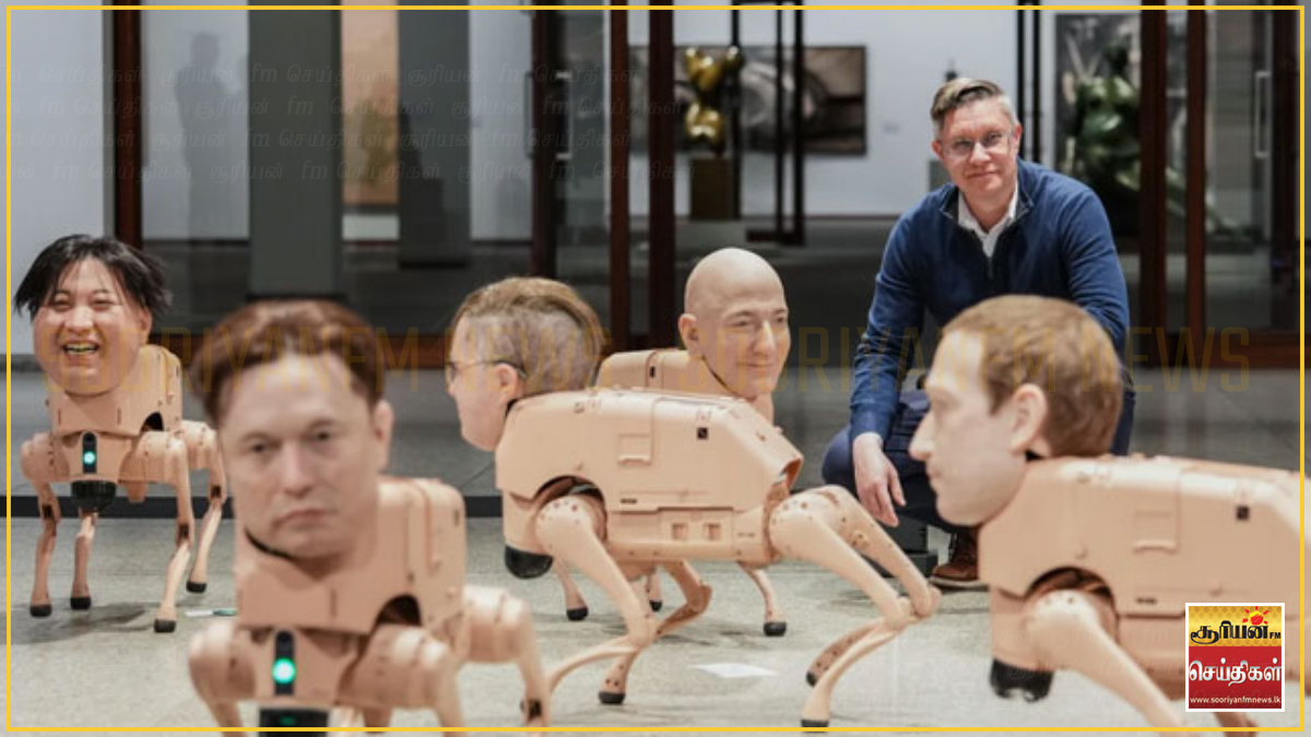 நாய் ரோபோக்களாக உருமாறிய தொழில்நுட்பக் கோடீஸ்வரர்கள் - பேர்லினில் வினோதக் காட்சி!