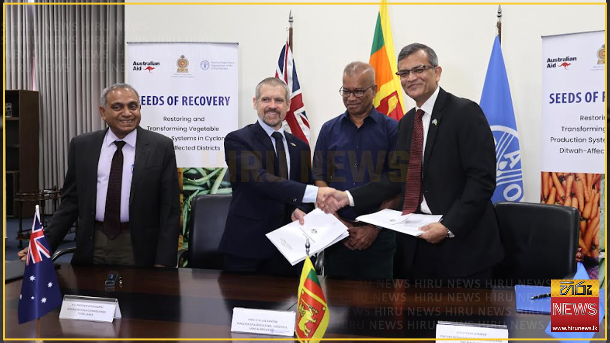 Sri Lanka and Australia partner FAO on AUD 2mn to restore vegetable livelihoods 