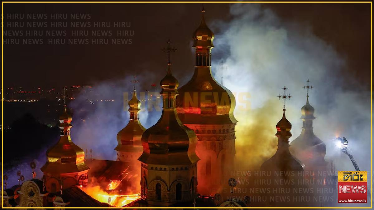Russian strikes kill 9 in Ukraine, historic monastery burns