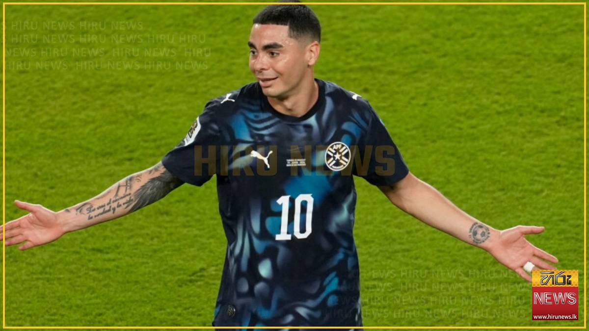Almiron first player sent off for covering mouth