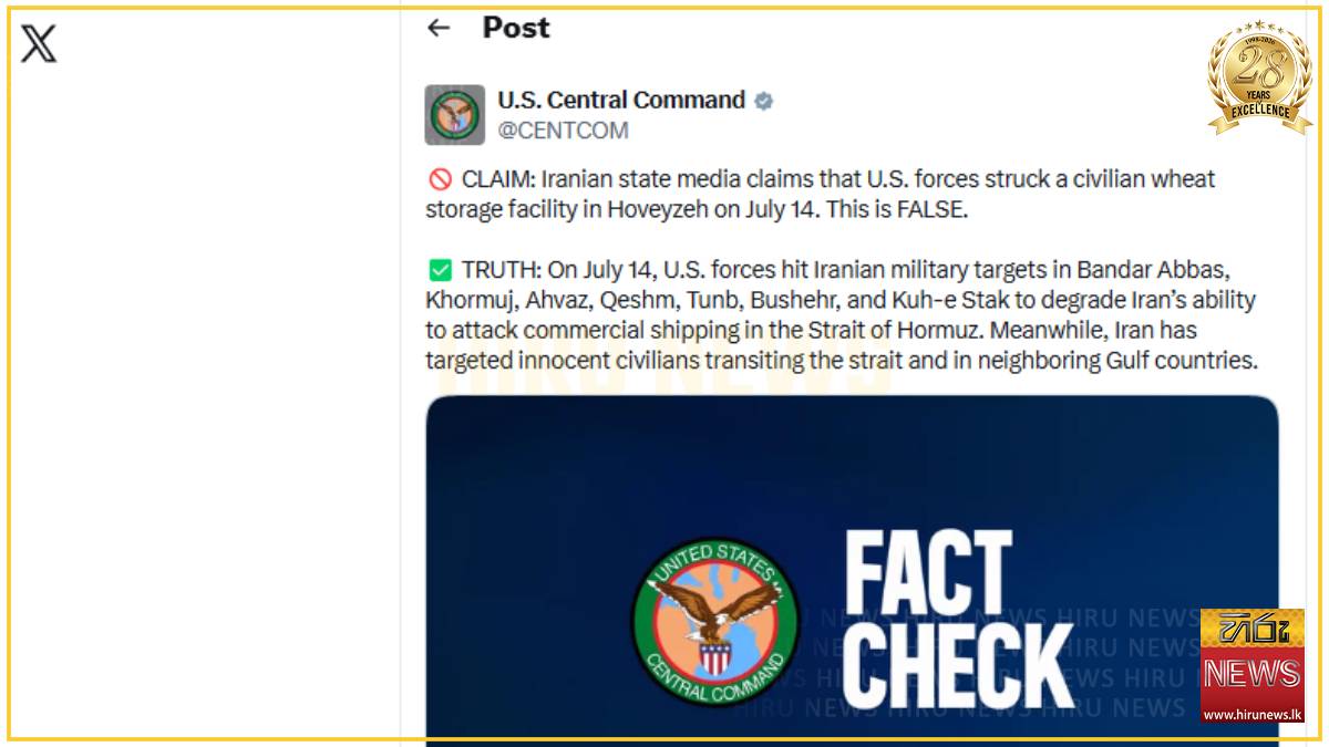 US military denies striking civilian target in Iran