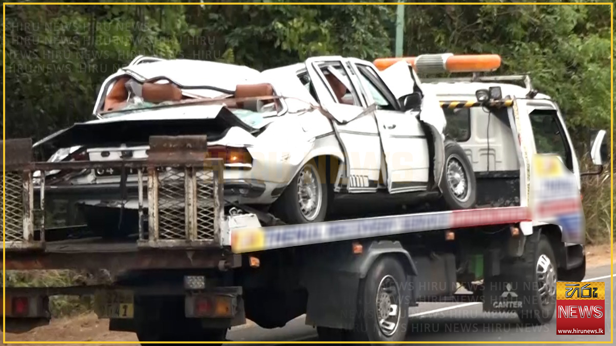 හබරණදී ධාවනය වූ මෝටර් රථයක් වන අලියෙකුගේ ගැටෙයි : සිව්දෙනෙක් දිව ගොස් දිවි බේරාගනී