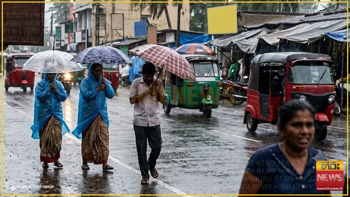 හෙටත් ප්‍රදේශ රැසකට වැසි සහ තාවකාලික තද සුළං