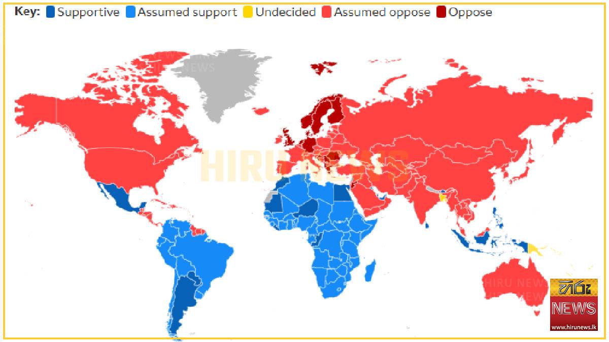 The map showing world's division over Infantino