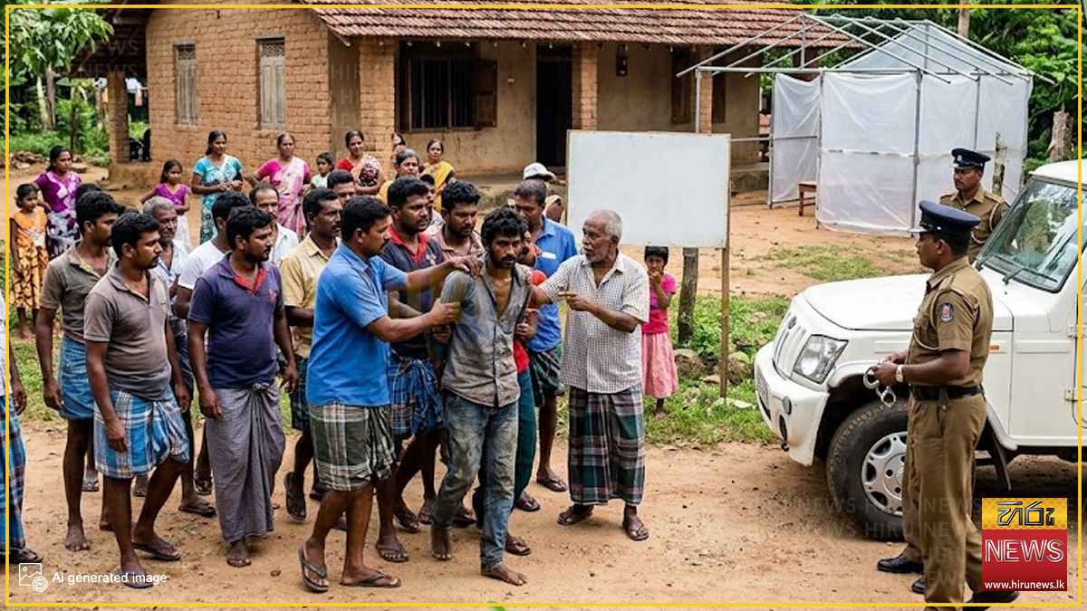 මිනිය ගෙදර ගේන්නත් කලින් ගේ හොරු බිඳලා: ගම්වාසීන් එකතු වී සොරුන් අල්ලයි