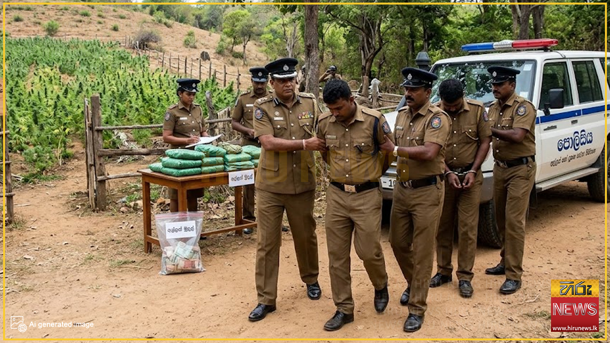 ලක්ෂ 5ක අල්ලසකට ගංජා ජාවාරම්කරු බේරපු පොලිසියේ 4ක් අත්අඩංගුවට