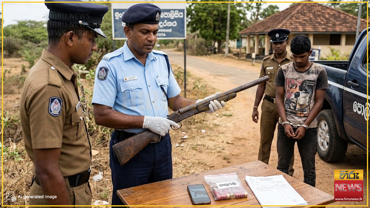 'ගල්කටස්' ගිනිඅවියක් සමග තරුණයෙක් මාට්ටු