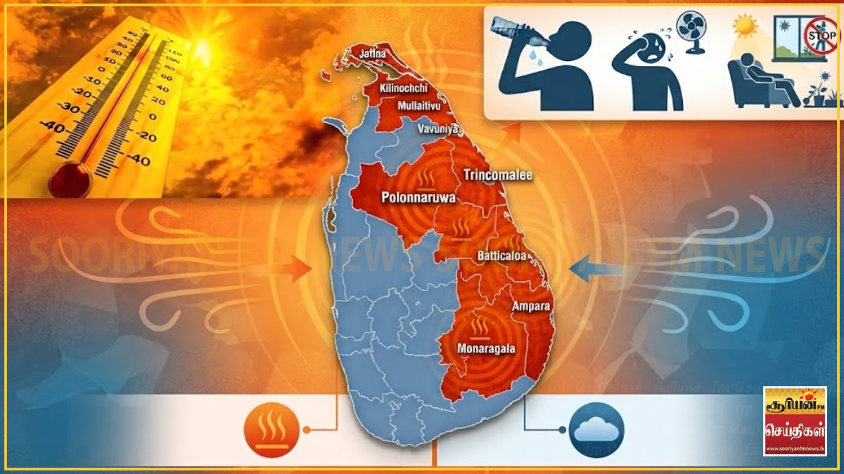 அதிகரிக்கும் வெப்பம் - வளிமண்டலவியல் திணைக்களம் விடுத்துள்ள எச்சரிக்கை!