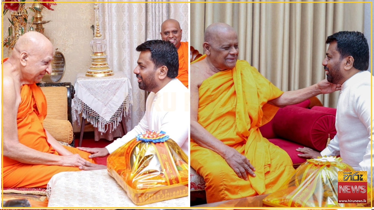 ජනපති මල්වතු අස්ගිරි මහ නාහිමියන් බැහැ දකියි