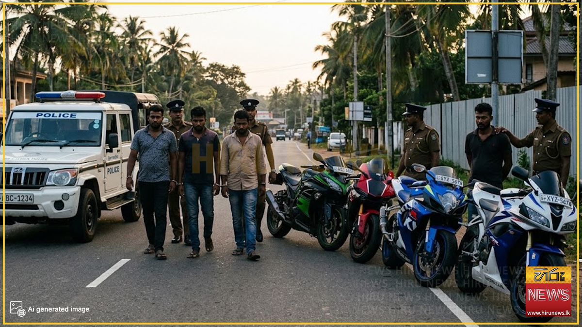 අධි බලැති යතුරුපැදි 4ක් සමඟ සිව්දෙනෙකු අත්අඩංගුවට