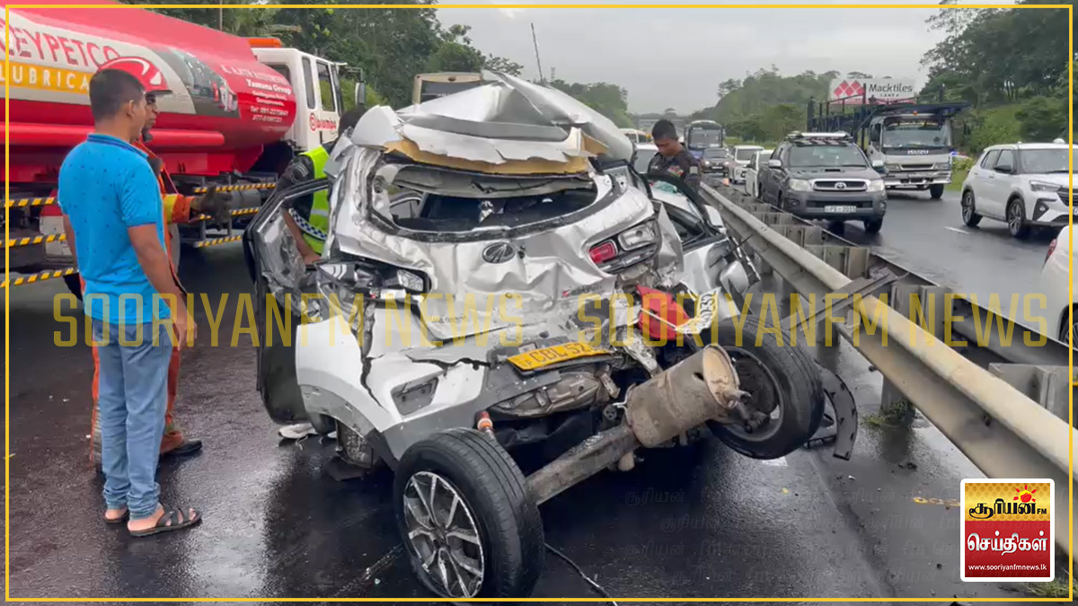 தெற்கு அதிவேக நெடுஞ்சாலையில் எட்டு வாகனங்கள் மோதி விபத்து: 06 பாடசாலை மாணவர்கள் உட்பட 10 பேர் மருத்துவமனையில் அனுமதி