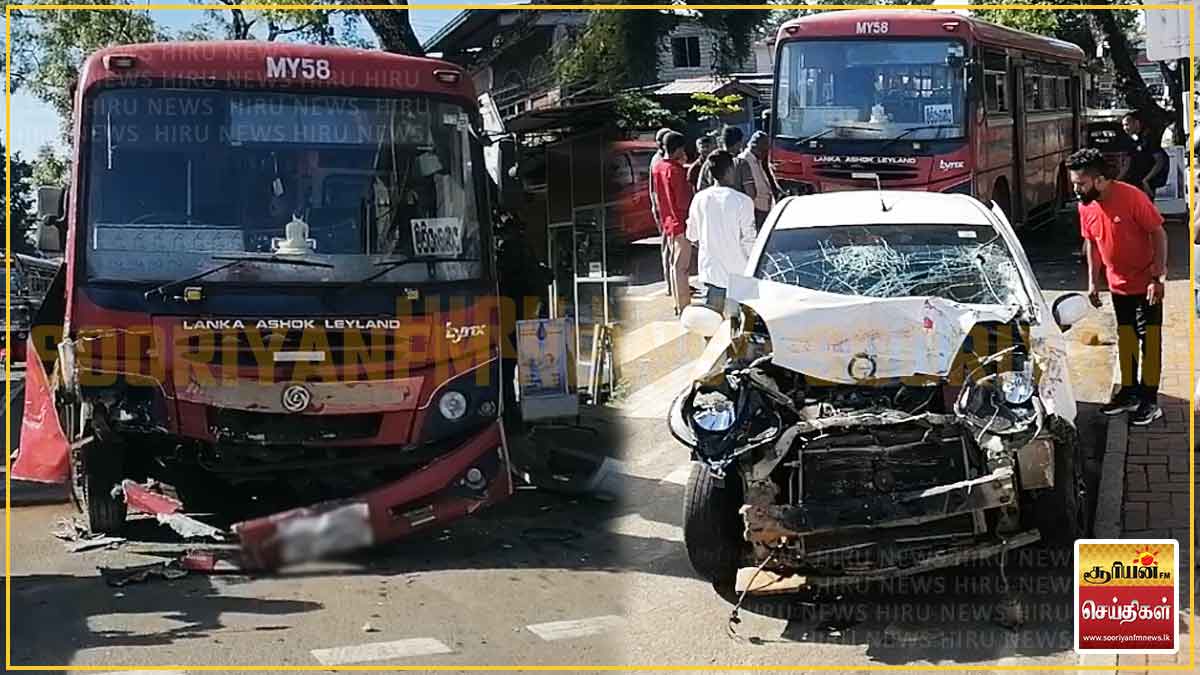 அதிவேகத்தில் வந்த சிற்றூந்து பேருந்துடன் மோதல் – சாரதி உட்பட இருவர் காயம்!